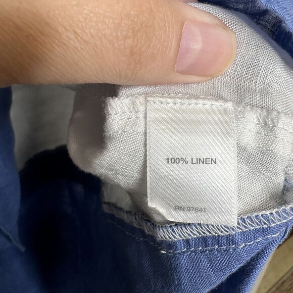 J. Jill Love Color Block Curved Hem 100% Linen Tunic Size XL Petite Lightweight - Picture 8 of 12